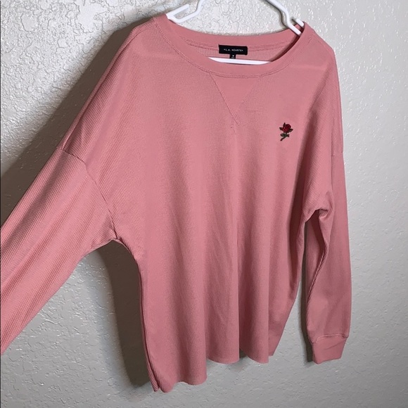 L.A Hearts Rose Embroidered Waffel Knit Longsleeve - Picture 3 of 5